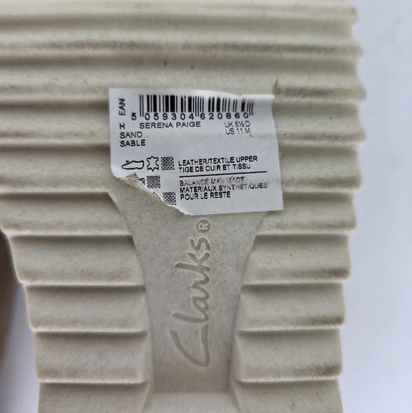 Clarks Serena Paige Womens Slip-Ons Loafers Beige Sand Suede Striped Size 11M - Picture 15 of 16